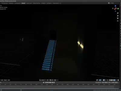 Stairs with blue LEDs and Lights Free 3D model