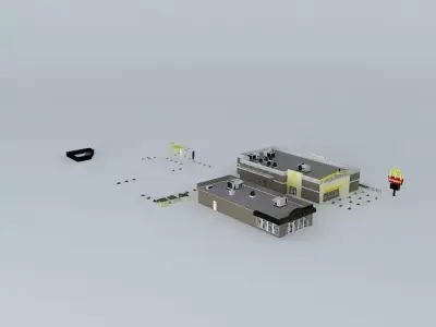 Restaurant lego building Free 3D model