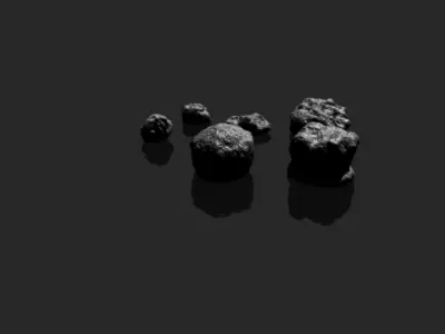 Rock Collection High And Low Poly Low-poly 3D model