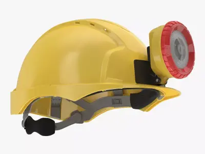 Mining Helmet with Light 3D model