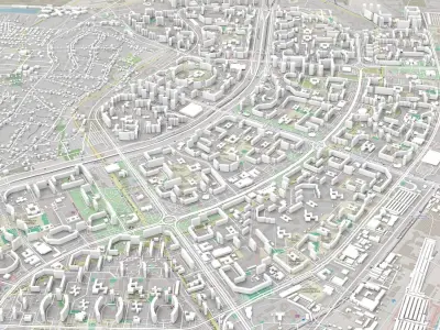 Cityscape Kyiv Ukraine Troyeshchyna fragment city  3D model