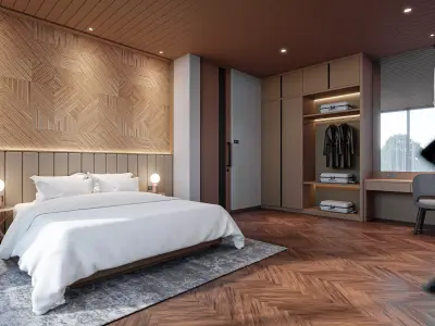 Bedroom Villa Style Blender - Fbx - Obj 3D model