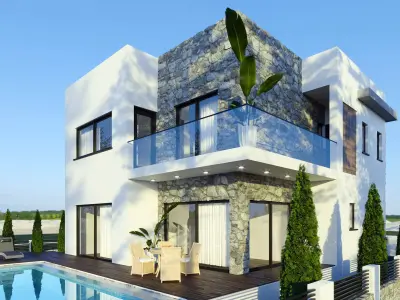 Exterior Scene Villa Model  3D model