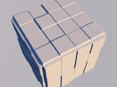 Sci Fi Cube Square Shape Triangle Low-poly 3D model 3D model