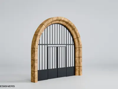 Roman Arch Gate Low-poly 3D model