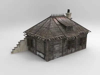 Medieval house fantasy 03 Low-poly 3D model