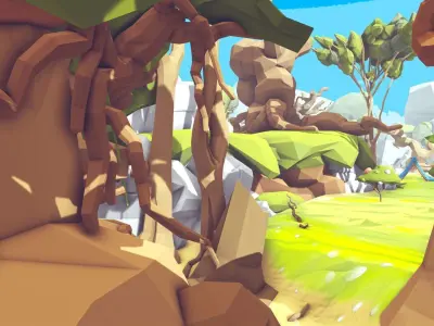 Stylized Woodland art game Unity asset pack Low-poly 3D model