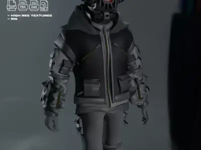Scifi Character - Cyberpunk Cybersurge Low-poly 3D model