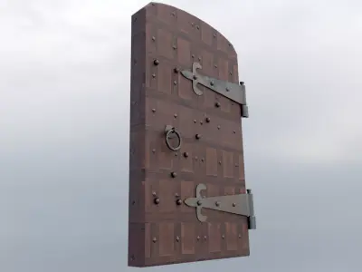 Old Wood Door Low-poly 3D model