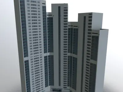 Moscow House Building50 Low-poly 3D model