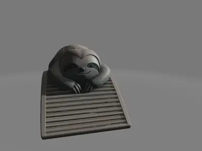 Lazy Sloth Doorstop  Grooved Back Design 3D print model