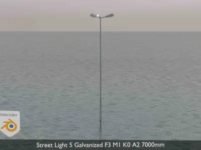Street Light 5 Galvanized F3 M1 K0 A2 7000mm Low-poly 3D model