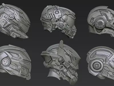 Sci-Fi Helmets Part 1 3D model