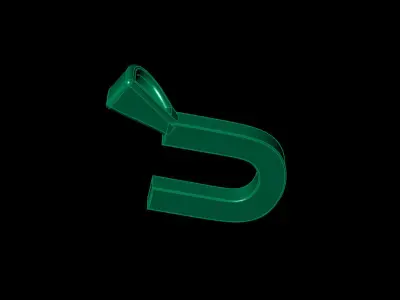 Pendant U horseshoe with diamonds 3D print model