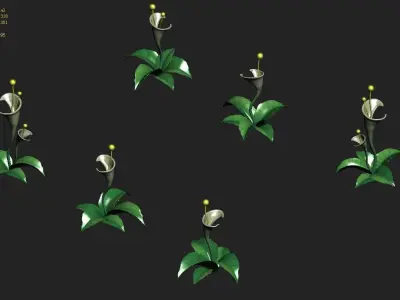 Cartoon version - plant mysterious light 3D model