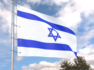Flag Israel animated loop 3D model
