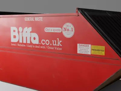 Low Poly Biffa General Waste Container Small Low-poly 3D model
