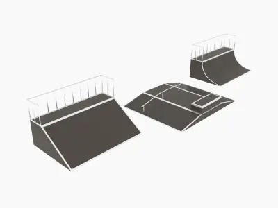 Skate Park Pack Low-poly  3D model