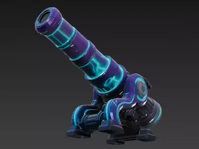 Sci-Fi Turret Low-poly 3D model shop