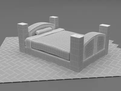 Stilized Bed 3D model