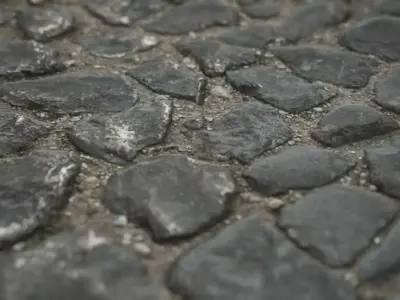 Black cobblestone seamless PBR texture Texture
