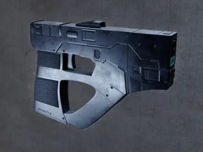 Futuristic scifi cyberpunk gun - pistol 3D model