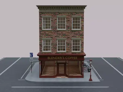 NEW YORK STREET LOW POLY Low-poly 3D model