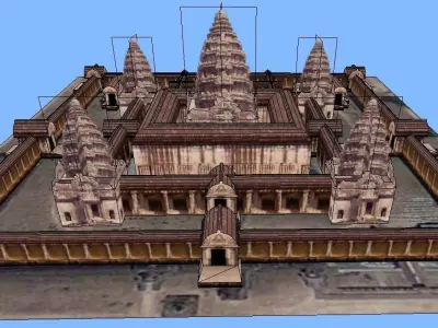 Angkor Wat monument Cambodia low-poly 3d model Low-poly 3D model