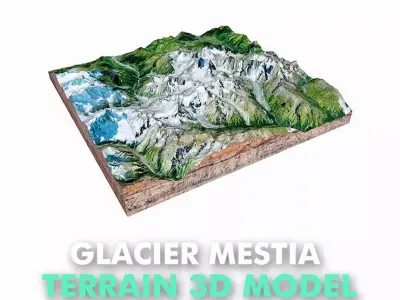 Glacier Mestia Svaneti Georgia 3D model