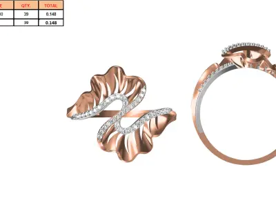 Light Weight Wedding Engagement Women Ring STL JCD Details 3D print model 29