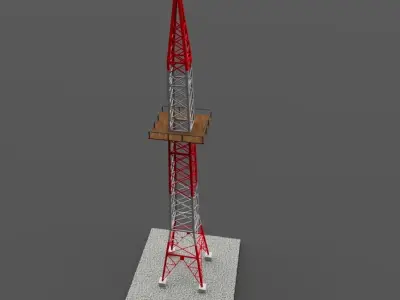 Tower antenna Low-poly 3D model