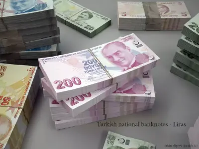 Turkish-Liras turkish national banknote 3D model