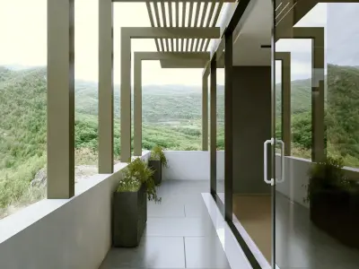 Appartment with spiral stair 3D model