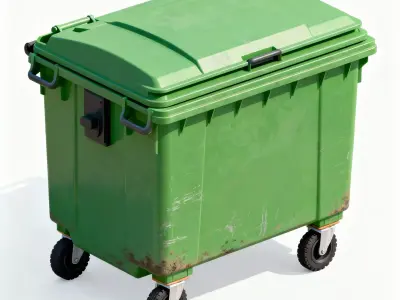 Large Commercial Mobile Garbage Bin 3D Model Low-poly 3D model