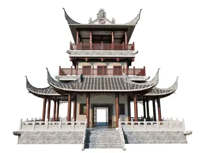 Japan Pagoda Pavilion 3D model