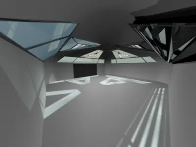 Empty Modern Hangar Building Low-poly 3D model