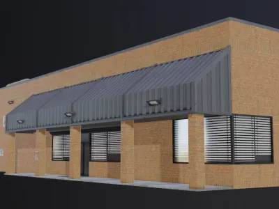 American Style Warehouse Low-poly 3D model