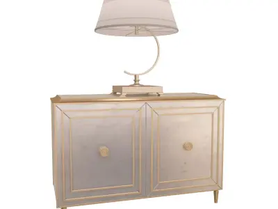 Curbstone and lamp 3D model