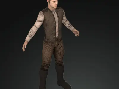 Pack Napoleonic 10 civilians 1812 Low-poly 3D model