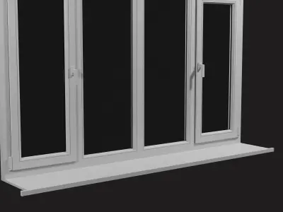 PVC window Low-poly 3D model