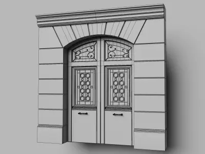 Elegant Collection of European Doors Low-poly 3D model