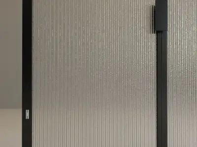 Glass partition door 98 Low-poly 3D model