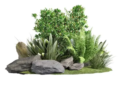 Stone and Bush Pack 27 3D model