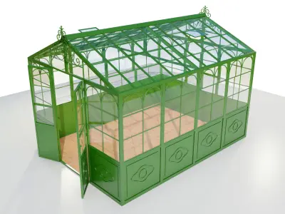Italian Wrought Iron Greenhouse 3D model