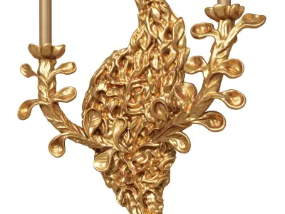 Gerald Bland wall light with ceramic leaf 3D model