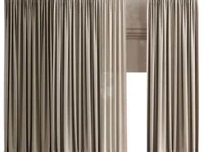 Curtain For interior N091 Low-poly 3D model