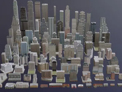Complete City Buildings Pack Collection Low-poly 3D model