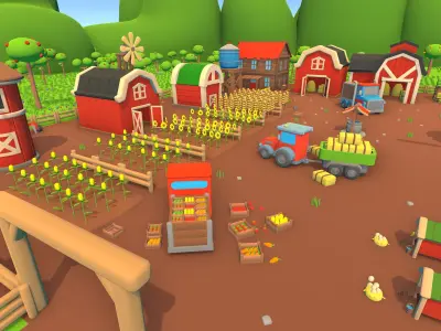 Farm - Stylized Low Poly Asset Pack by Ake Low-poly 3D model