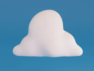 Cartoon clouds pack Low-poly 3D model
