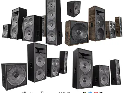 Subwoofer Pack Low-poly 3D model